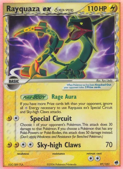 Rayquaza ex - Dragon Frontiers - ilustração de Ryo Ueda