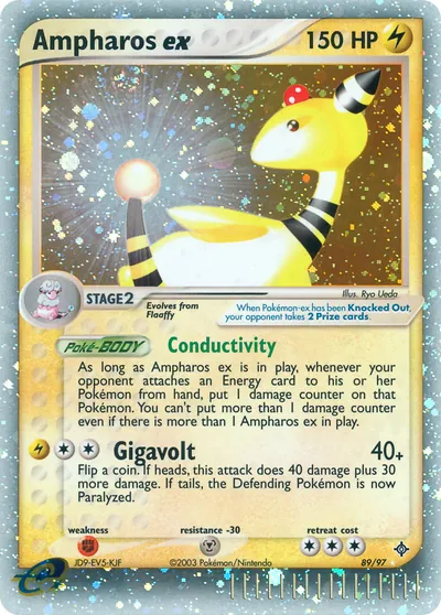 Ampharos ex - Dragon - ilustração de Ryo Ueda