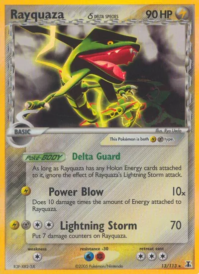 Rayquaza - Delta Species - ilustração de Ryo Ueda