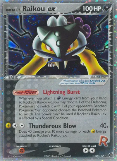 Rocket's Raikou ex - Deoxys - ilustração de Ryo Ueda