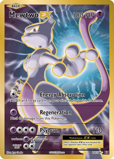 Mewtwo-EX - Evoluções - ilustração de Ryo Ueda