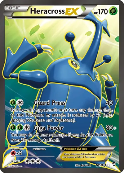 Heracross-EX - Punhos Furiosos - ilustração de Ryo Ueda