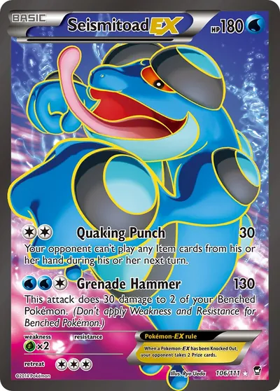 Seismitoad-EX - Punhos Furiosos - ilustração de Ryo Ueda