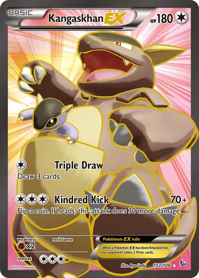 Kangaskhan-EX - Flash de Fogo - ilustração de Ryo Ueda