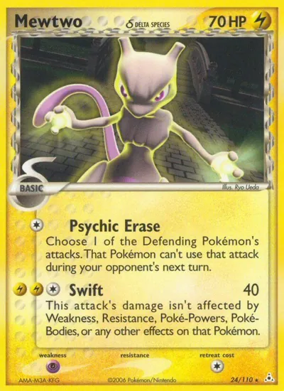 Mewtwo - EX Holon Phantoms - ilustração de Ryo Ueda