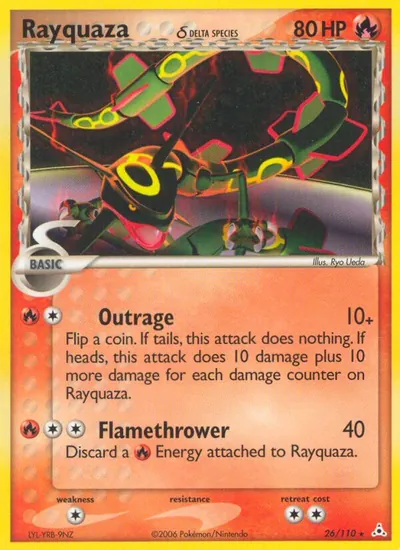 Rayquaza - EX Holon Phantoms - ilustração de Ryo Ueda
