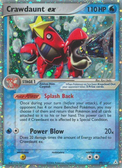 Crawdaunt ex - EX Holon Phantoms - ilustração de Ryo Ueda