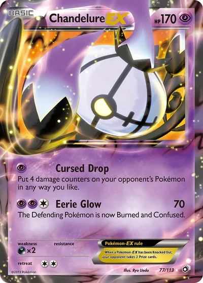 Chandelure-EX - Tesouros Lendários - ilustração de Ryo Ueda