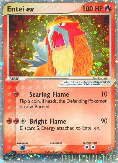 Entei ex - Team Magma vs Team Aqua - ilustração de Ryo Ueda