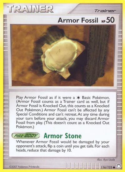 Armor Fossil - Tesouros Misteriosos - ilustração de Ryo Ueda
