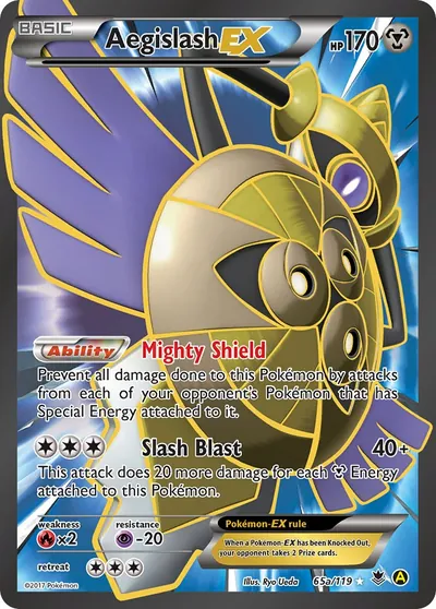 Aegislash-EX - Força Fantasma - ilustração de Ryo Ueda