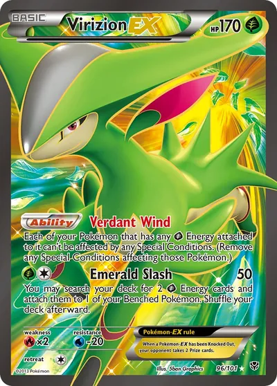 Virizion-EX - Explosão de Plasma - ilustração de Ryo Ueda