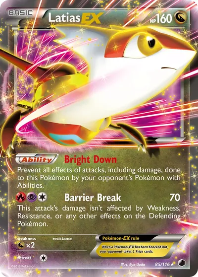 Latias-EX - Congelamento de Plasma - ilustração de Ryo Ueda