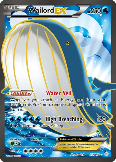 Wailord-EX - Conflito Primitivo - ilustração de Ryo Ueda