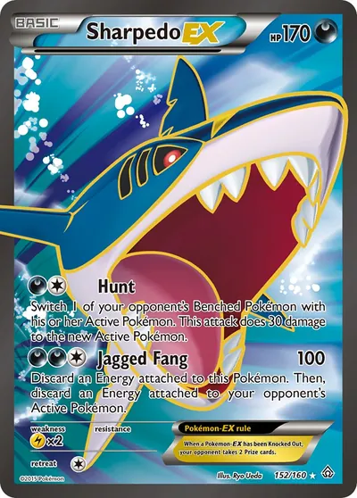 Sharpedo-EX - Conflito Primitivo - ilustração de Ryo Ueda