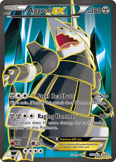 Aggron-EX - Conflito Primitivo - ilustração de Ryo Ueda