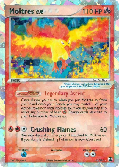 Moltres ex - FireRed & LeafGreen - ilustração de Ryo Ueda