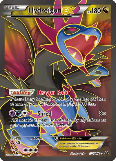 Hydreigon-EX - Céus Estrondosos - ilustração de Ryo Ueda