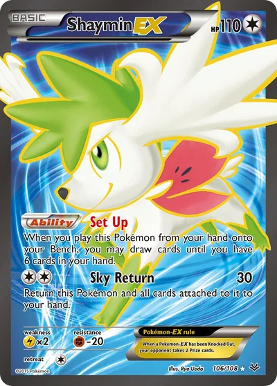 Shaymin-EX - Céus Estrondosos - ilustração de Ryo Ueda