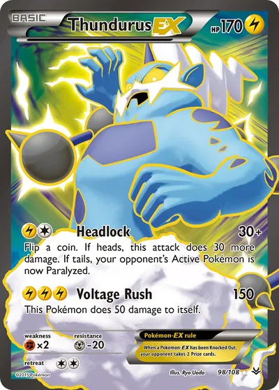 Thundurus-EX - Céus Estrondosos - ilustração de Ryo Ueda