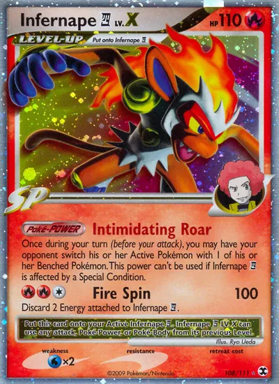 Infernape 4 LV.X - Rising Rivals - ilustração de Ryo Ueda