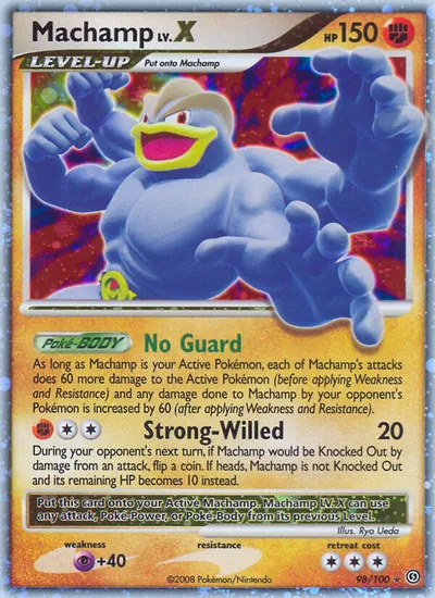 Machamp LV.X - Stormfront - ilustração de Ryo Ueda