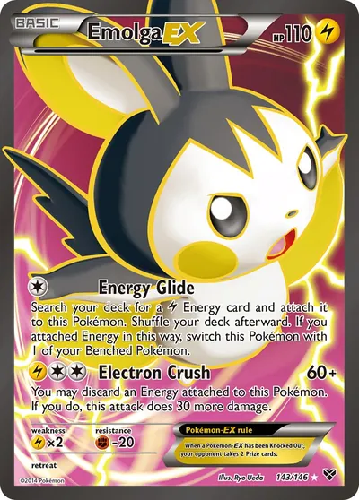 Emolga-EX - XY - ilustração de Ryo Ueda