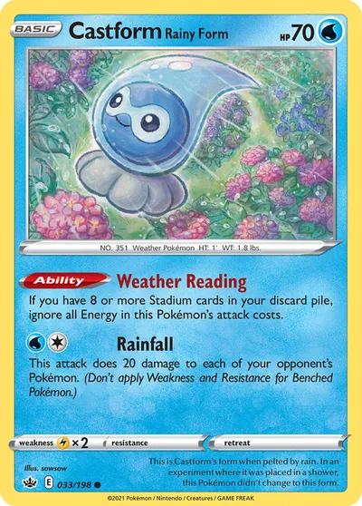 Castform Forma Chuvosa - Reinado Arrepiante - ilustração de sowsow