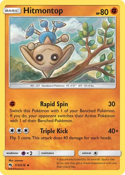 Hitmontop - Trovões Perdidos - ilustração de sowsow