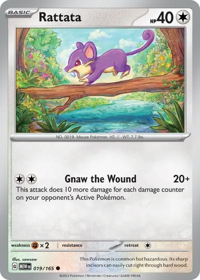 Rattata - 151 - ilustração de sowsow