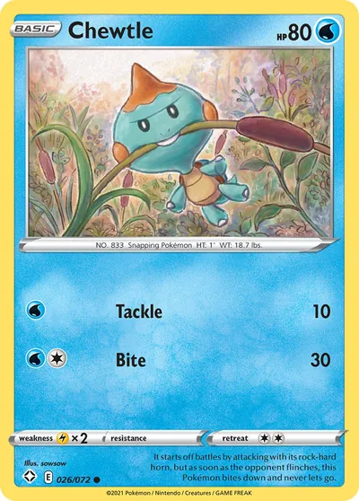 Chewtle - Destinos Brilhantes - ilustração de sowsow