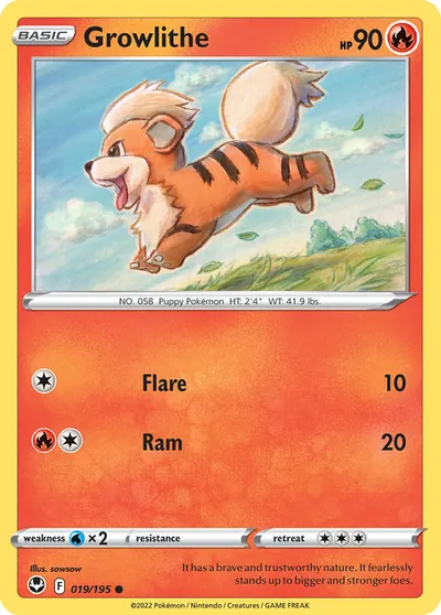 Growlithe - Tempestade Prateada - ilustração de sowsow