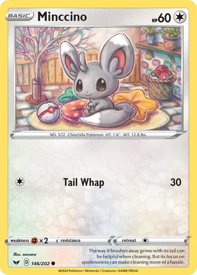 Minccino - Espada e Escudo - ilustração de sowsow