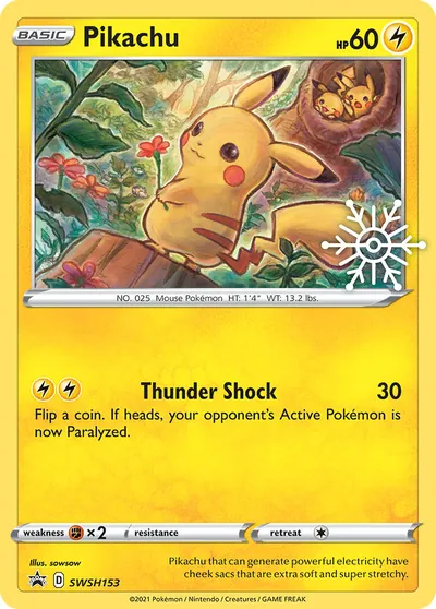 Pikachu - Promos de Espada e Escudo - ilustração de sowsow
