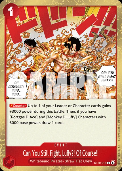 Can You Still Fight, Luffy?! Of Course!! ST30-016 One Piece Card Game ST-30