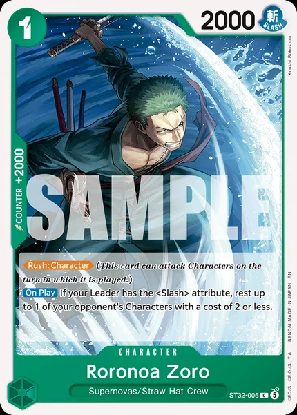 Roronoa Zoro ST32-005 One Piece Card Game ST-32