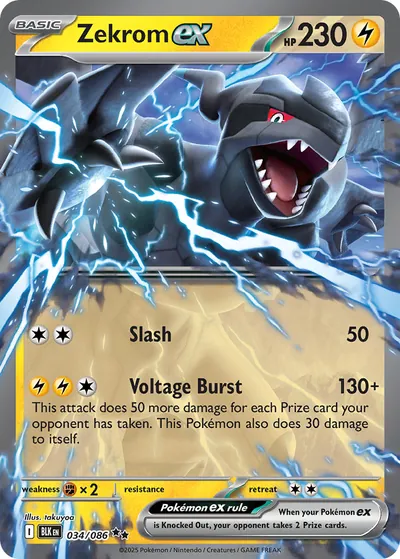Zekrom ex - Raio Preto - ilustração de takuyoa