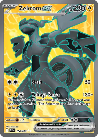 Zekrom ex - Raio Preto - ilustração de takuyoa