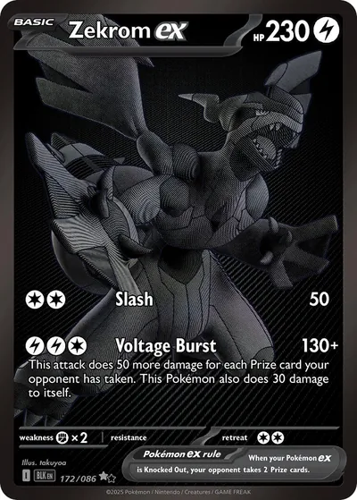 Zekrom ex - Raio Preto - ilustração de takuyoa