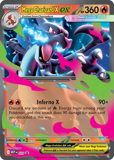 Mega Charizard X ex - Promos de Megaevolução - ilustração de takuyoa
