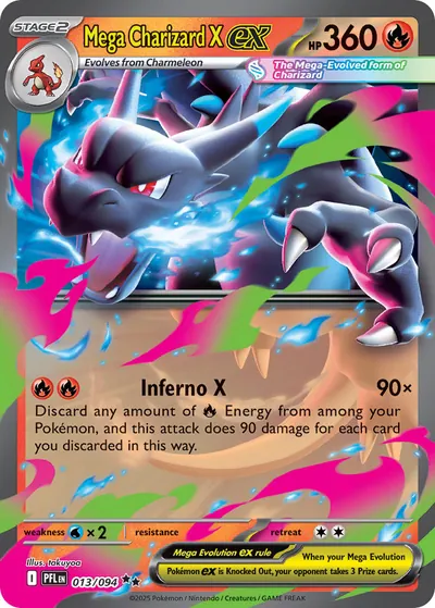 Mega Charizard X ex - Fogo Fantasmagórico - ilustração de takuyoa