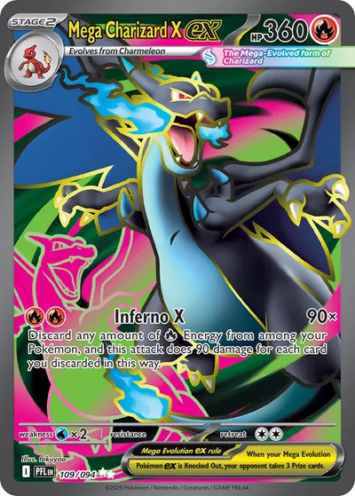 Mega Charizard X ex - Fogo Fantasmagórico - ilustração de takuyoa