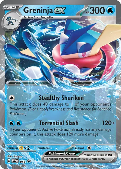 Greninja ex - Promos de Escarlate e Violeta - ilustração de takuyoa