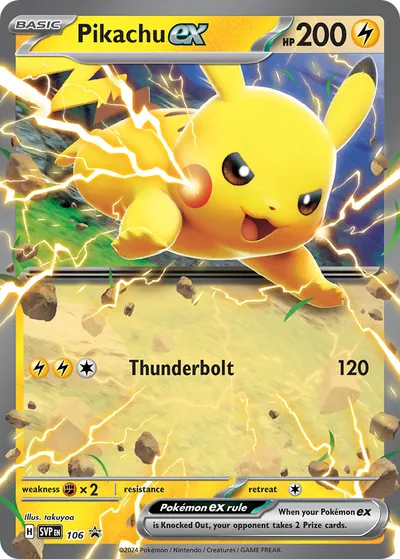Pikachu ex - Promos de Escarlate e Violeta - ilustração de takuyoa