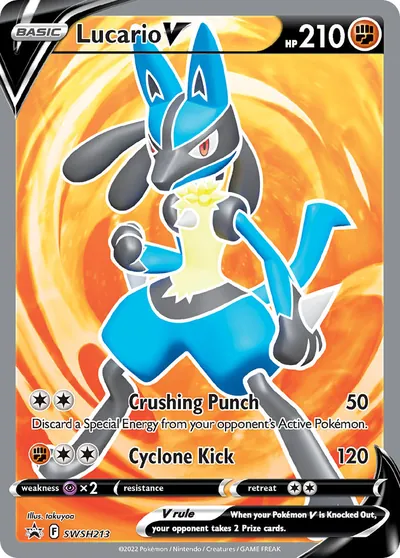 Lucario V - Promos de Espada e Escudo - ilustração de takuyoa