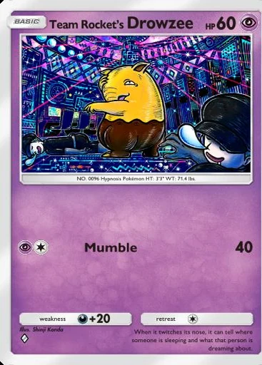 Drowzee #027 de Ambições da Equipe Rocket
