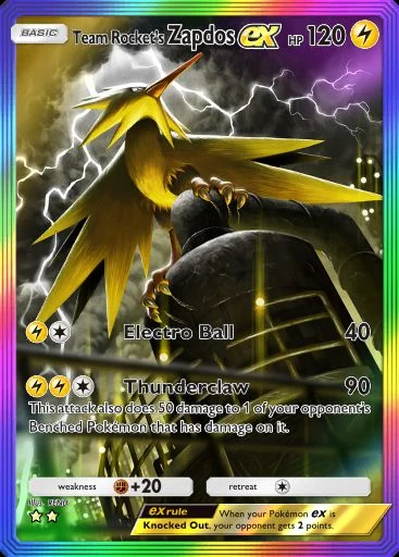 Zapdos ex #090 de Ambições da Equipe Rocket