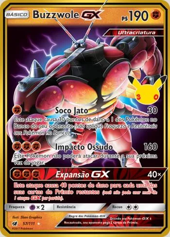 Buzzwole-GX 57/111, reimpressão da Coleção Clássica de Celebração de 30 Anos