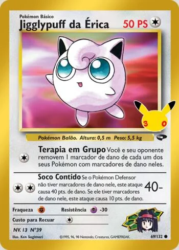 Jigglypuff da Érica 69/132, reimpressão da Coleção Clássica de Celebração de 30 Anos