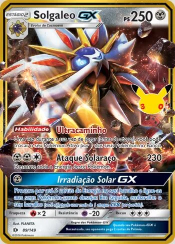 Solgaleo-GX 89/149, reimpressão da Coleção Clássica de Celebração de 30 Anos
